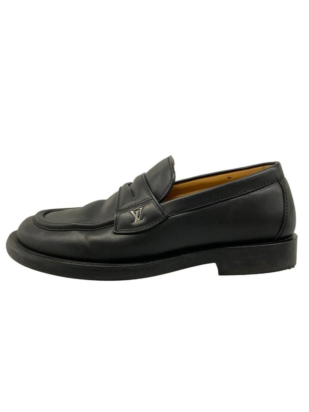 Louis Vuitton Loafers Dandy Moccasins Black Leather 7.5